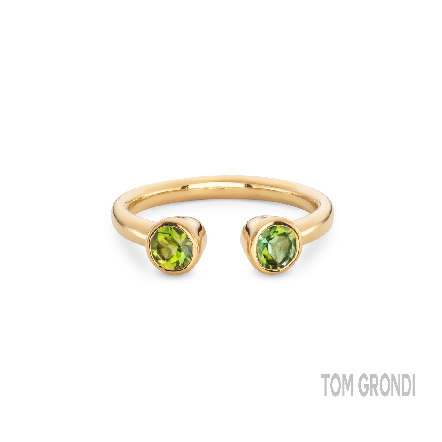 Green Peridot Open Ring