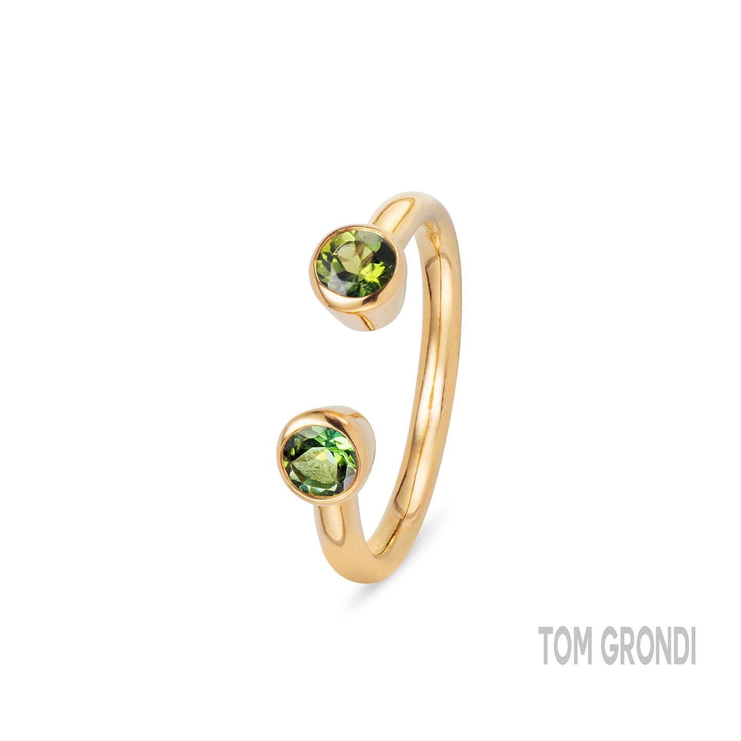 Green Peridot Open Ring