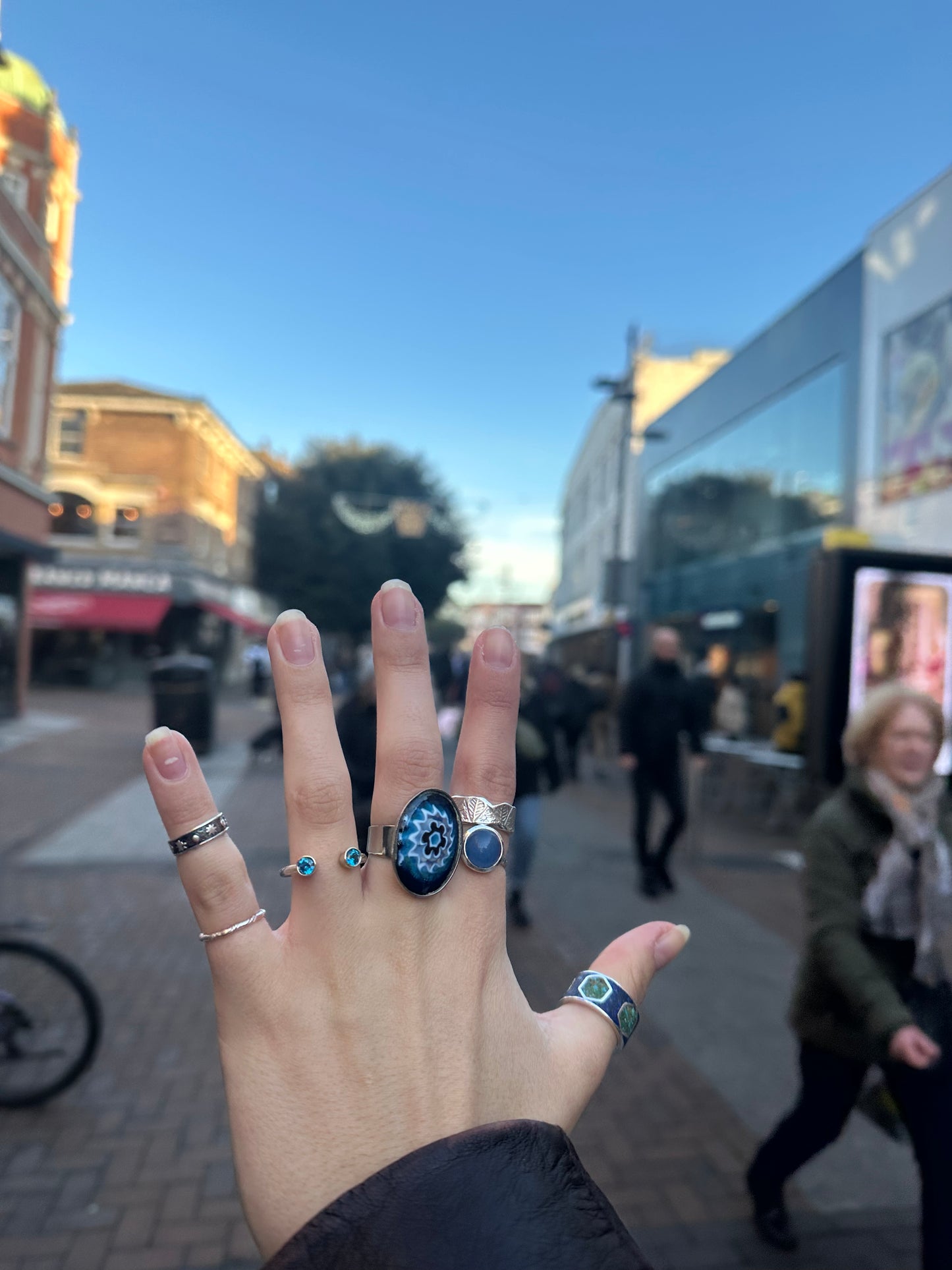 Blue Spinel Open Ring